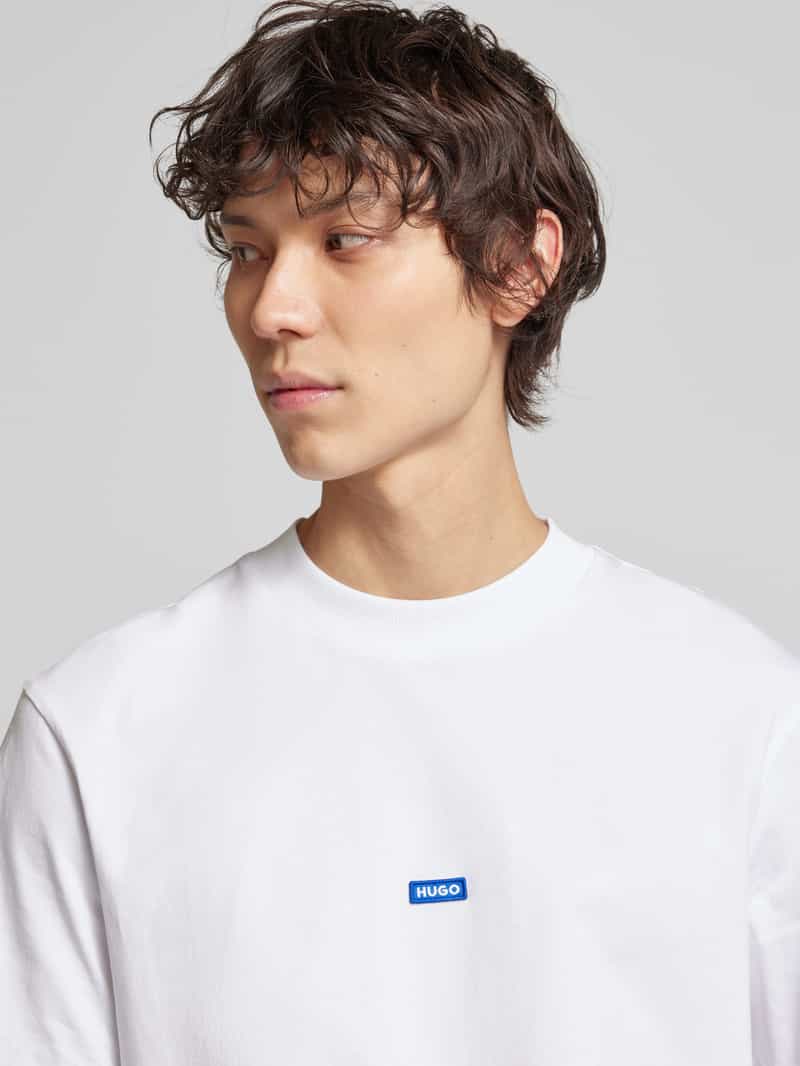 Hugo Blue T-shirt met labelbadge model 'Nieros'