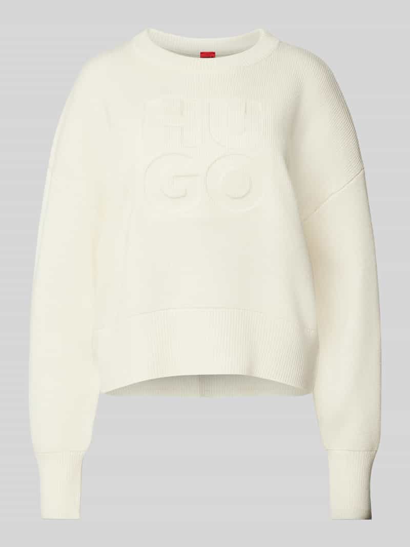 HUGO Gebreide pullover met extra brede schouders model 'Sisminye'