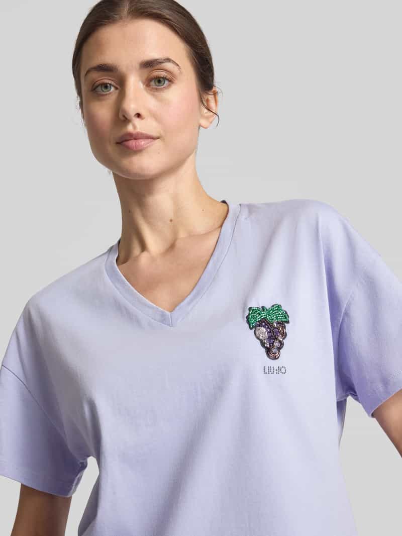 Liu Jo White T-shirt met labeldetail