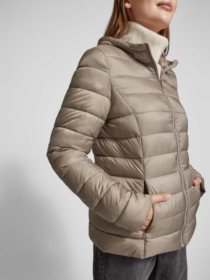 Jake*s Casual Gewatteerd regular fit jack met capuchon