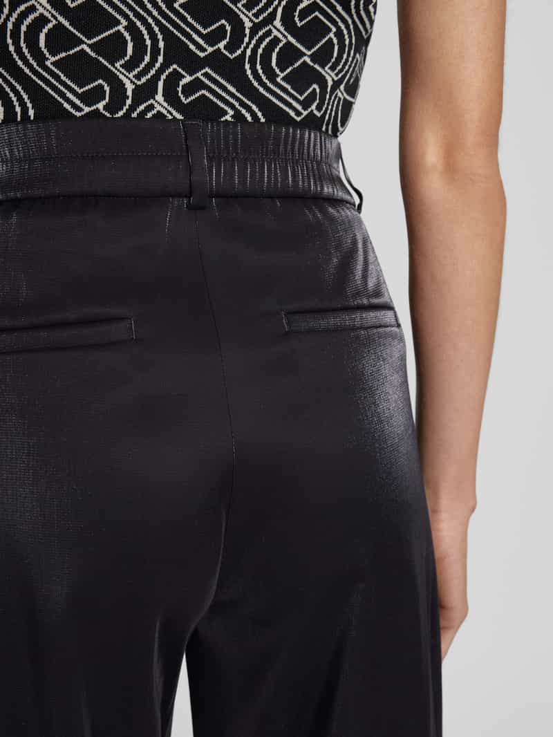 comma Wide leg stoffen broek met riemlussen