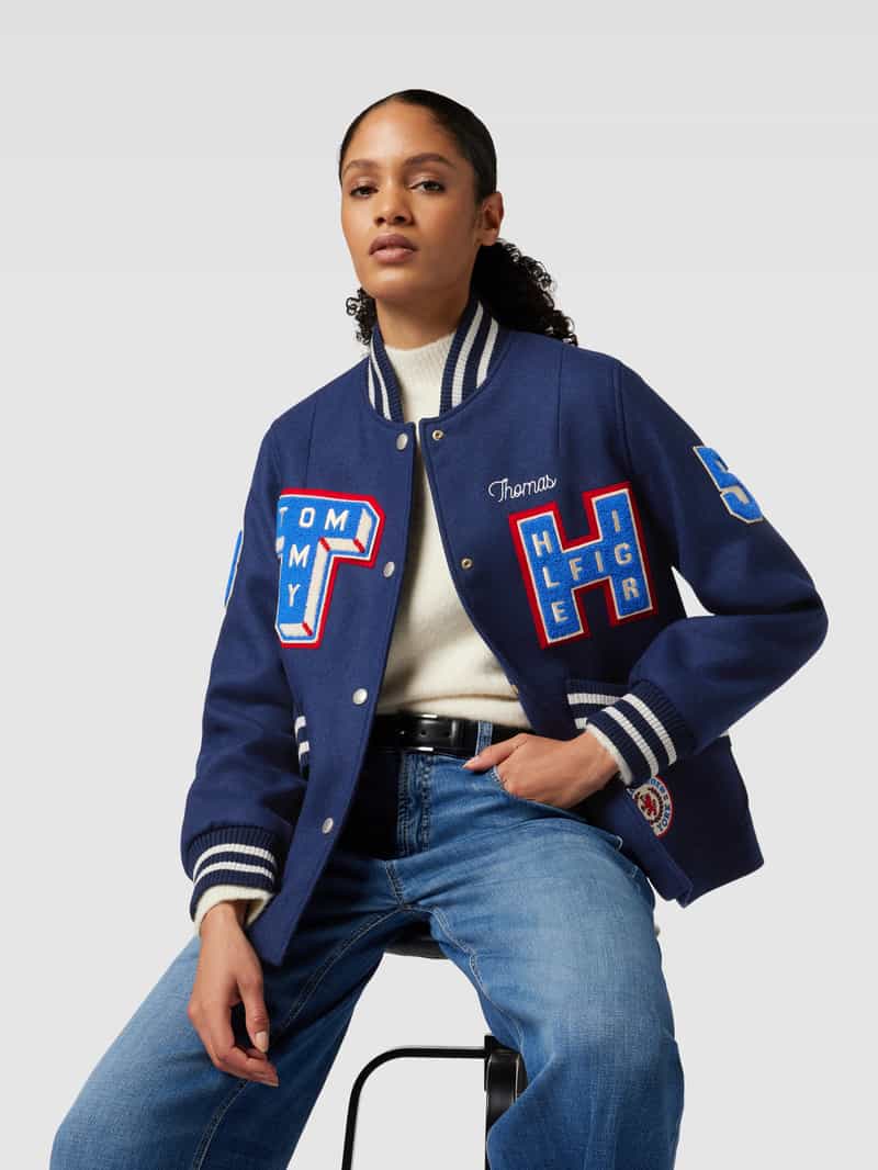 Tommy Hilfiger Collegekjack met label- en motiefpatches model 'COLLEGIATE'