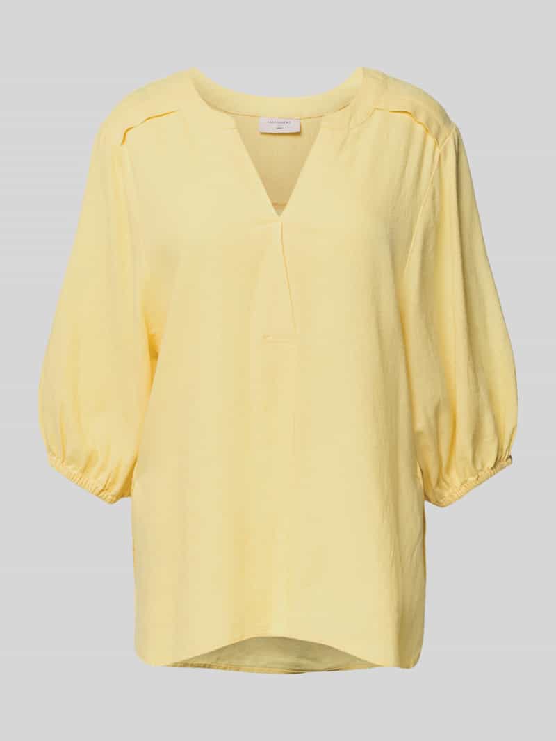FREE QUENT Relaxed fit linnen blouse met tuniekkraag model 'Lava'