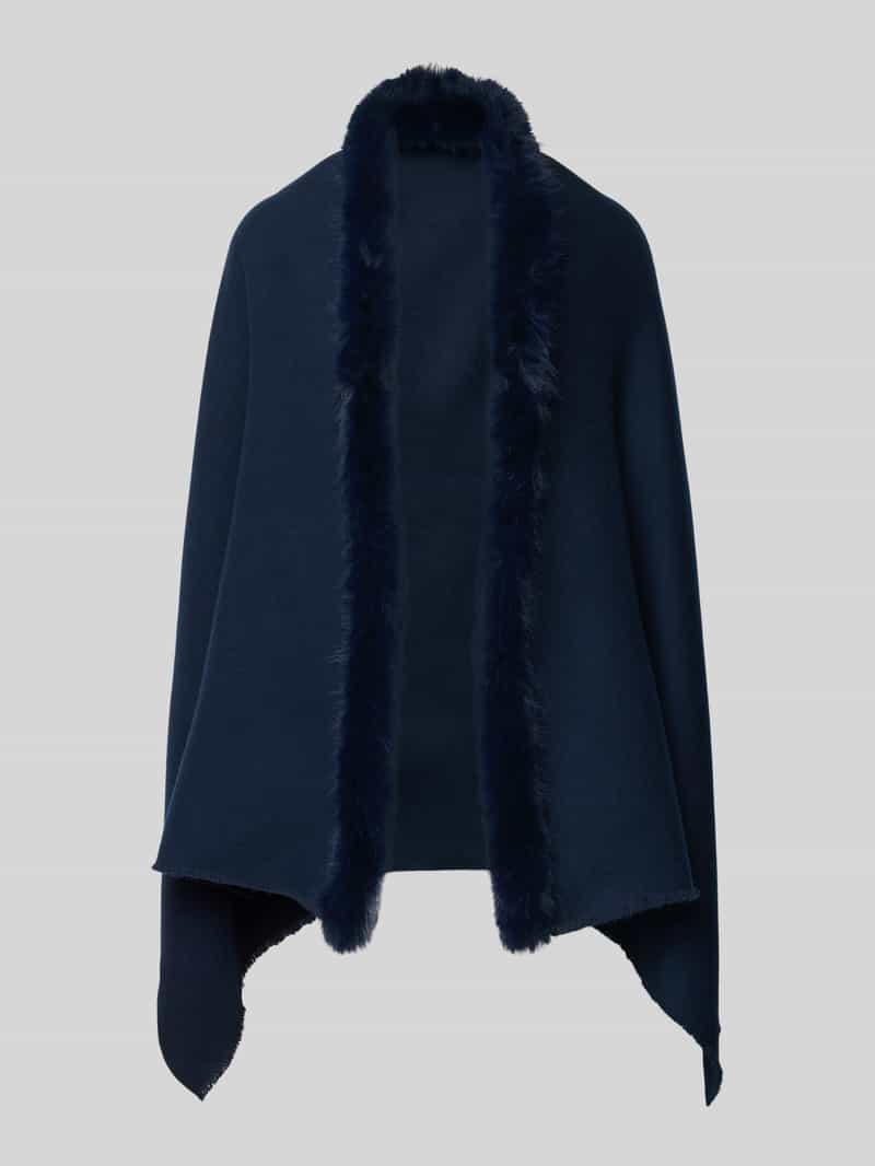 Fraas Poncho met imitatiebont