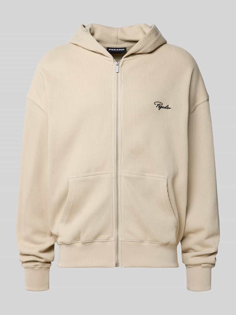 Pegador Oversized sweatjack met capuchon en logostitching