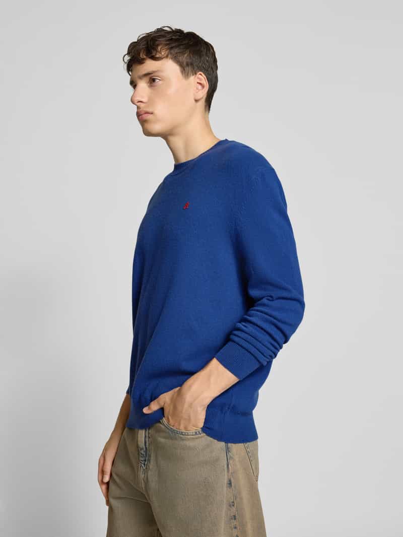 Replay Gebreide pullover van lanawolmix met ronde hals