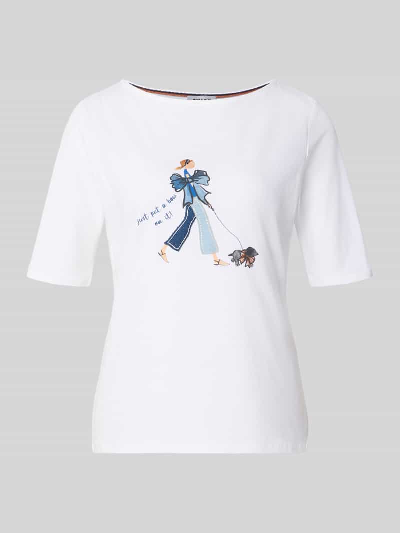 T-shirt met boothals