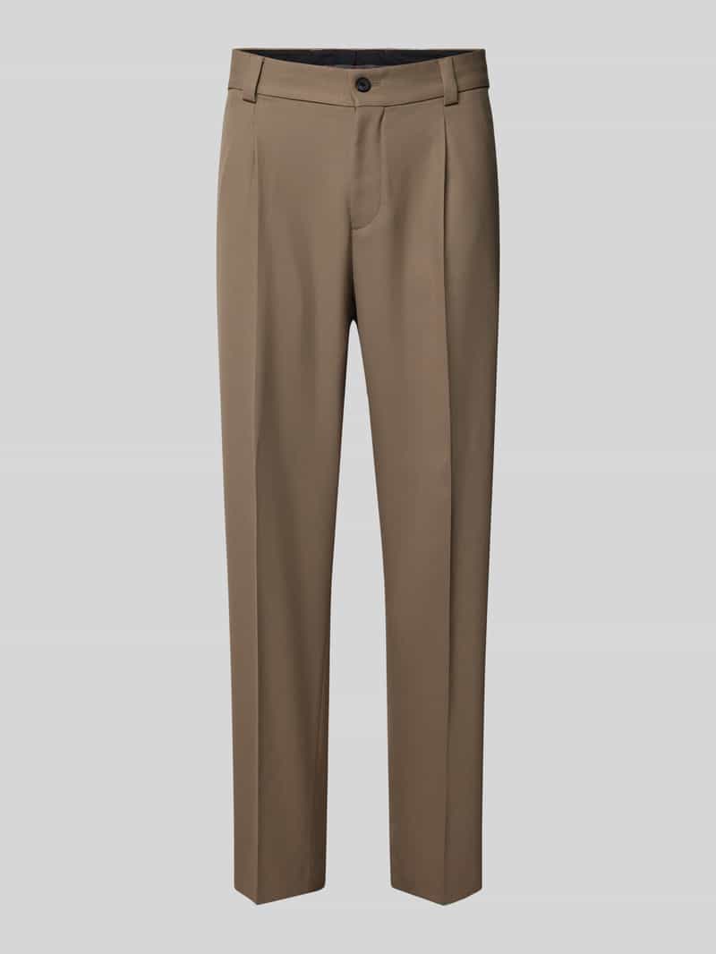 HUGO Regular fit pantalon met bandplooien model 'Flips'
