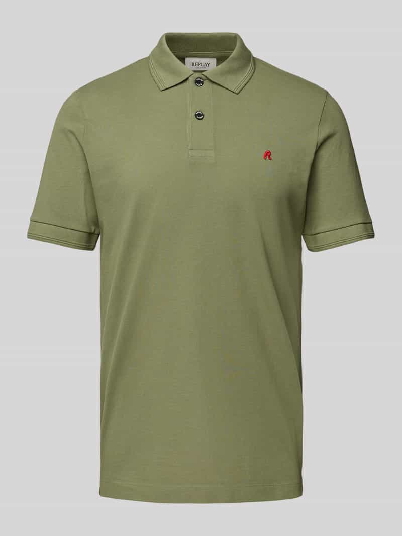 Replay Regular fit poloshirt met logostitching