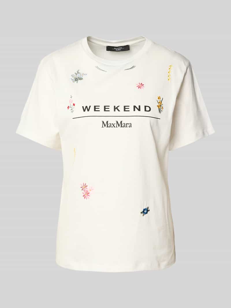 Weekend Max Mara T-shirt met labelstitching model 'OLGA'