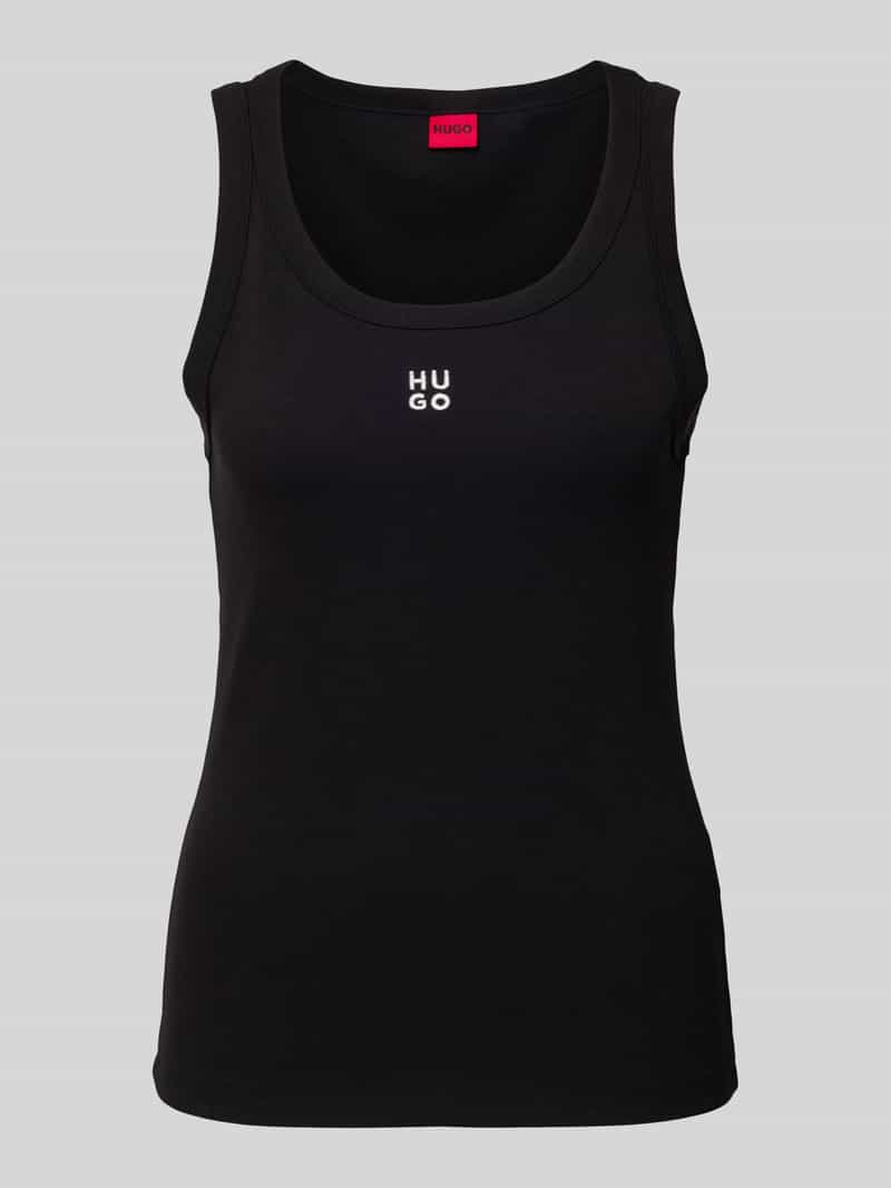 HUGO Tanktop met labelstitching model 'Datamia'