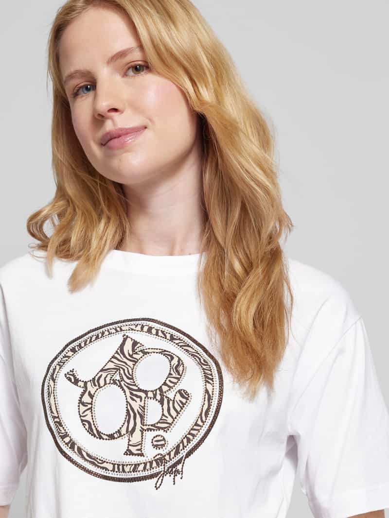 Joop! T-shirt met strass-steentjes