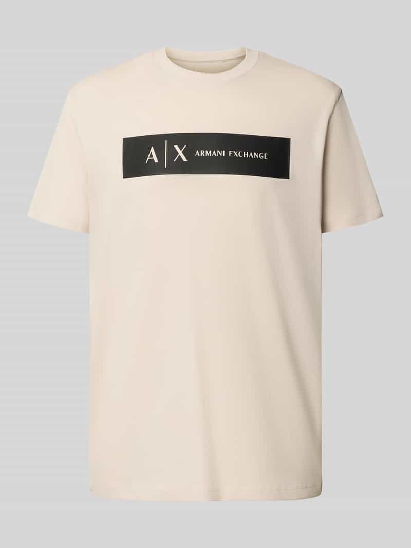 Armani Exchange Regular fit T-shirt van puur katoen met logoprint