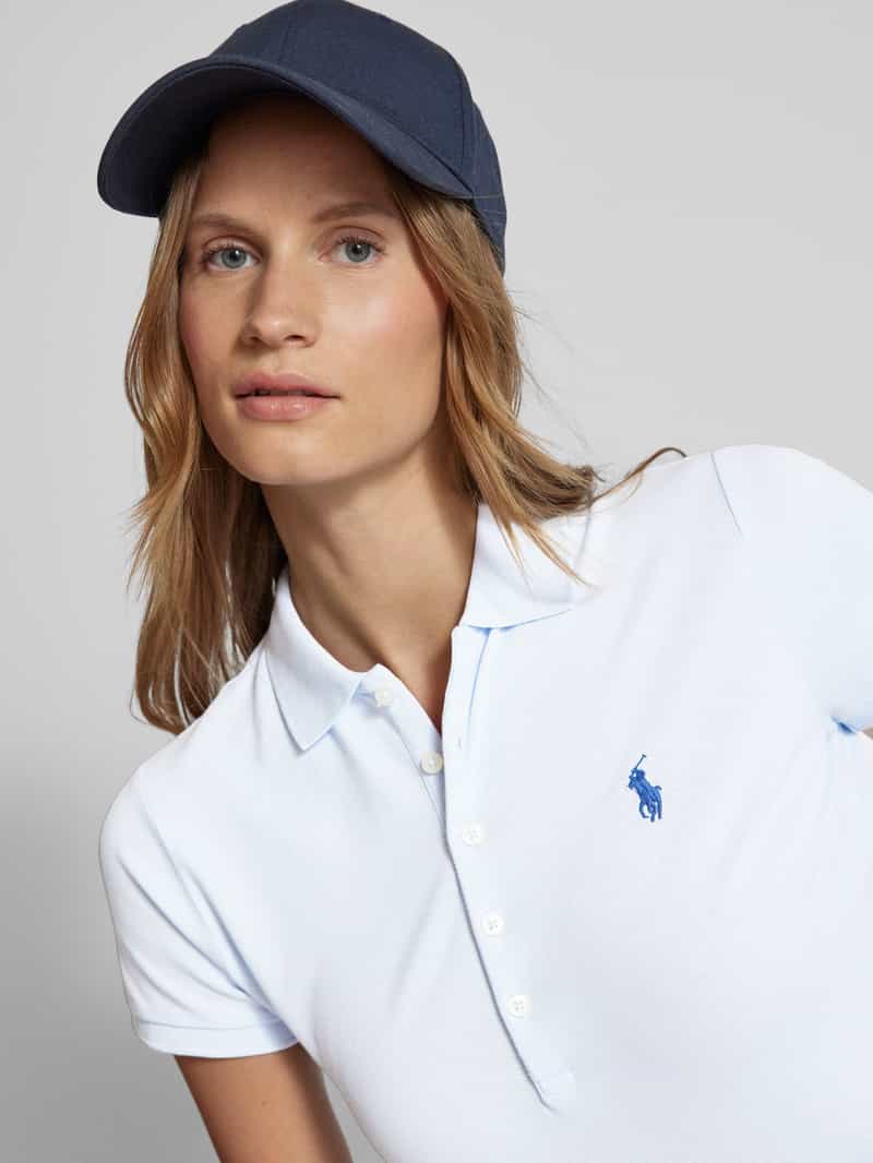Polo Ralph Lauren Slim fit poloshirt met labelstitching model 'JULIE'