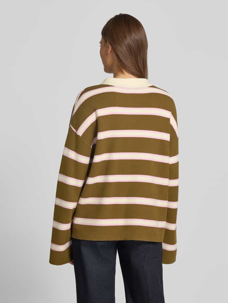 YAS Pullover van viscosemix met polokraag model 'ISABELL'