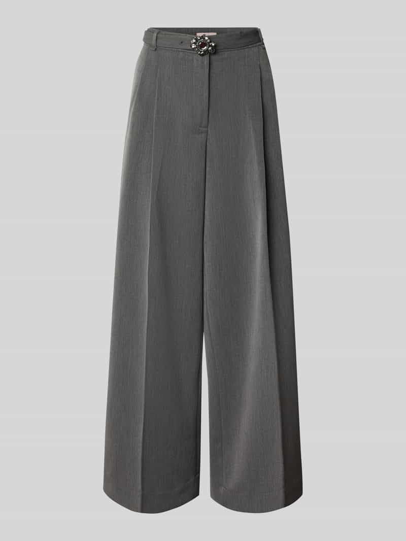 Liu Jo White Stoffen broek met wijde pijpen en persplooien