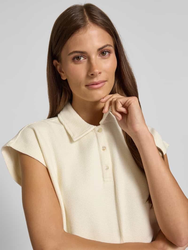 Christian Berg Woman Regular fit poloshirt met knoopsluiting en kapmouwen