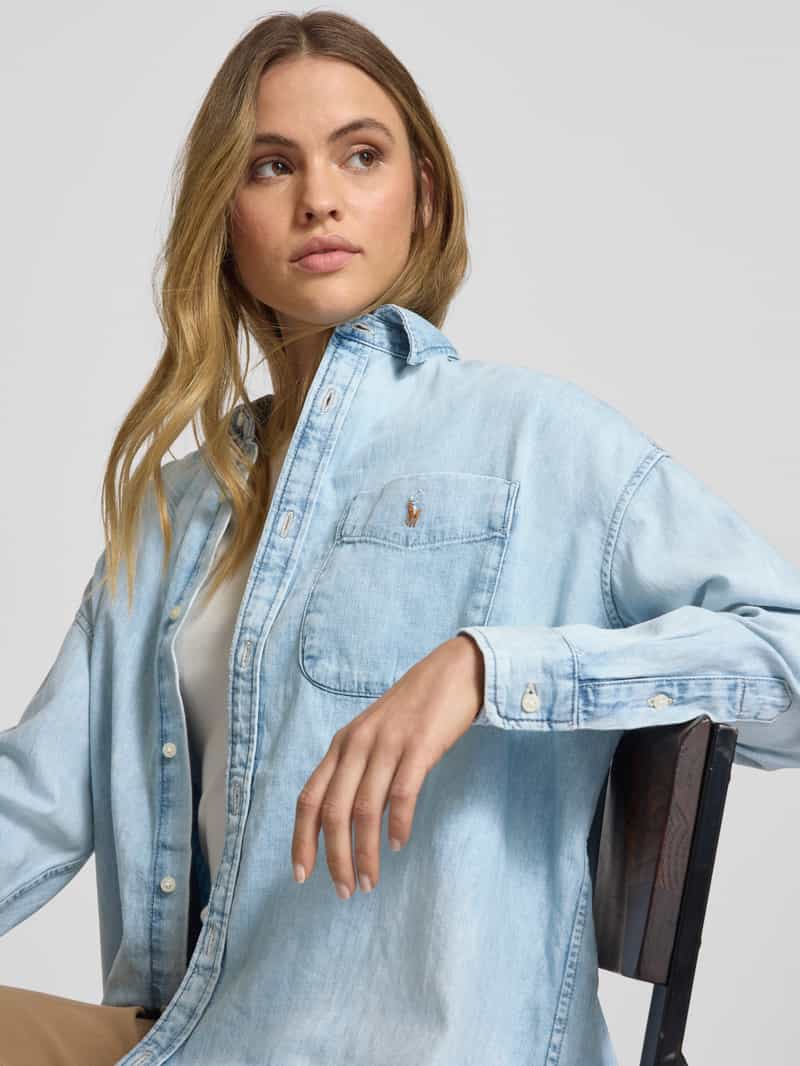 Polo Ralph Lauren Relaxed fit jeansblouse met borstzak