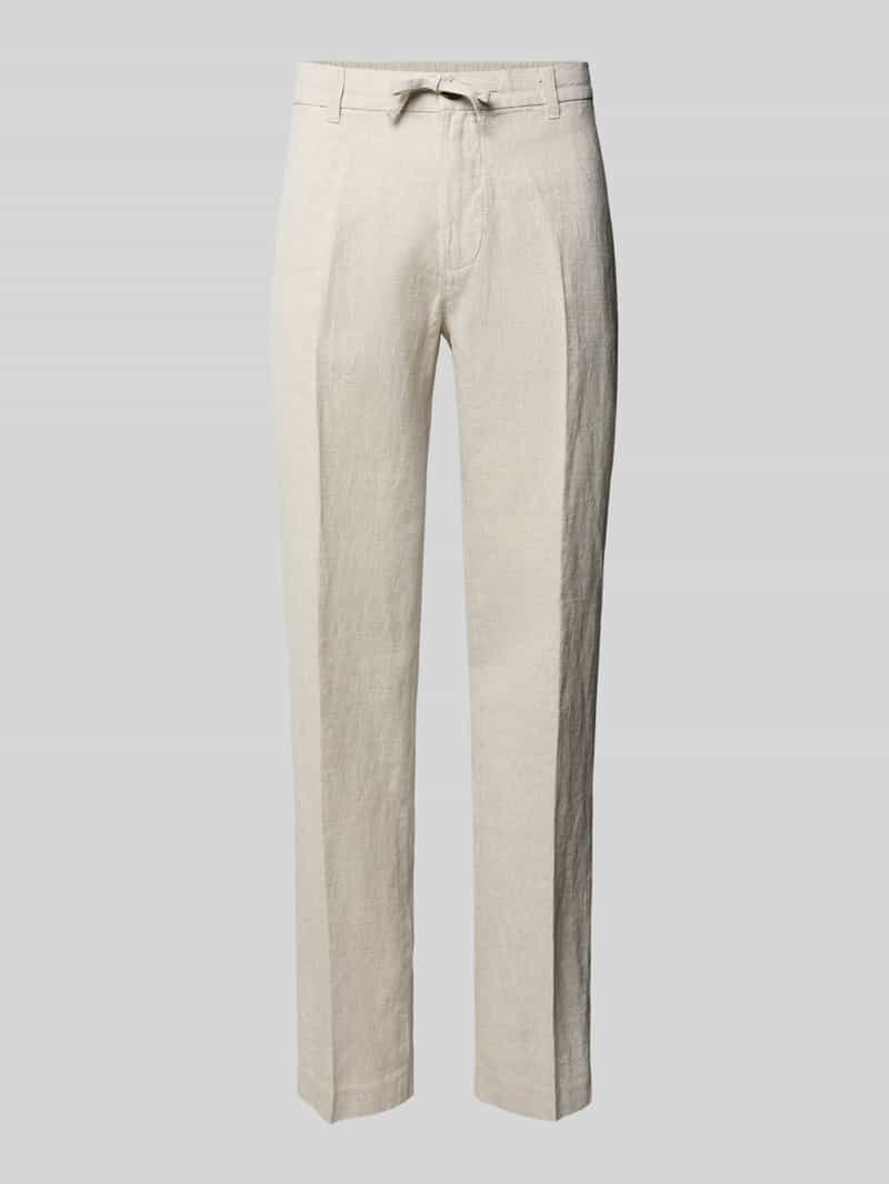 Selected Homme Regular fit linnen broek met persplooien model 'LEROY'