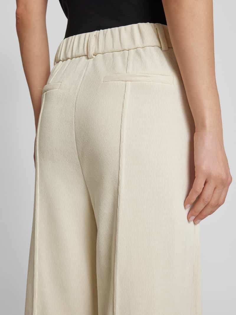 Ichi Wide leg corduroy broek met bandplooien model 'KATE'