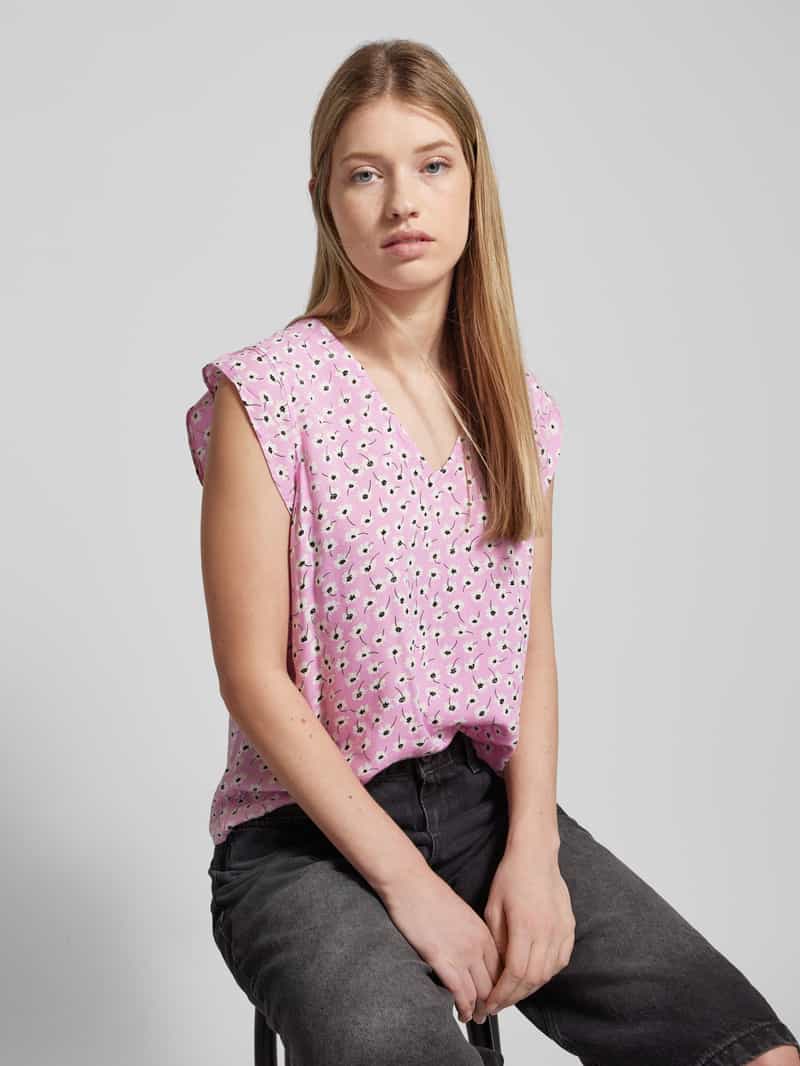 Pieces Blouse van viscose met V-hals model 'NYA'