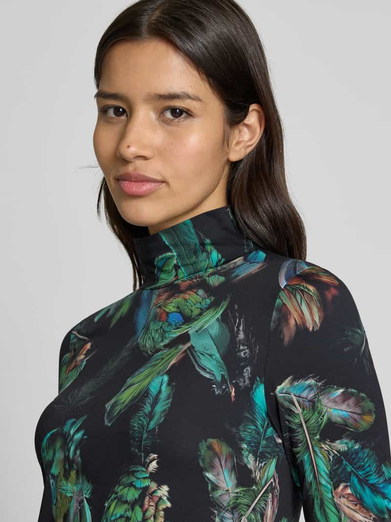 Marc Cain Shirt met lange mouwen en opstaande kraag