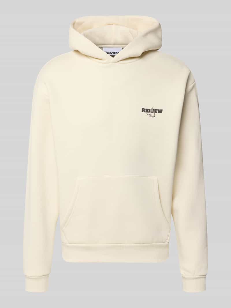 REVIEW relaxed fit hoodie van katoenmix met logoprint