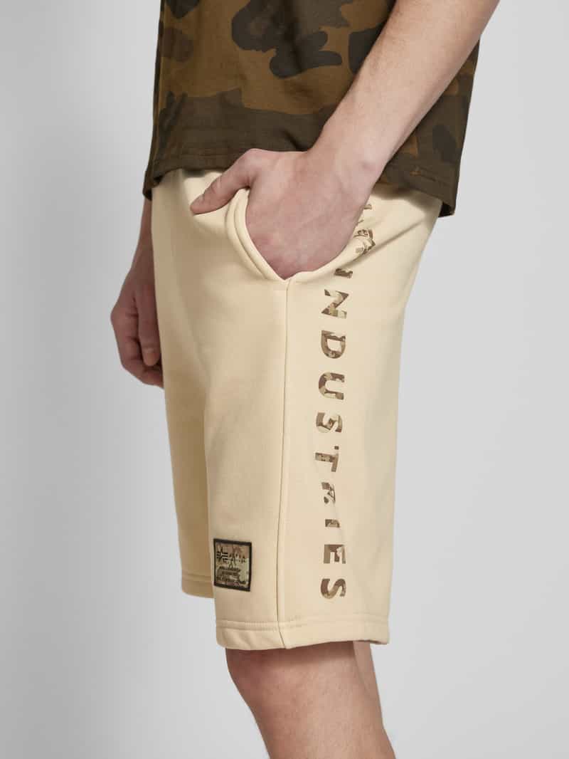 alpha industries Regular fit sweatshorts met labelbadge