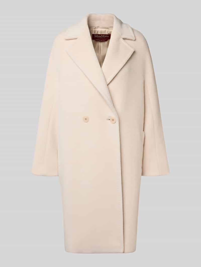 Max Mara Studio Regular fit lange wollen jas van alpacamix model 'TOKIO'