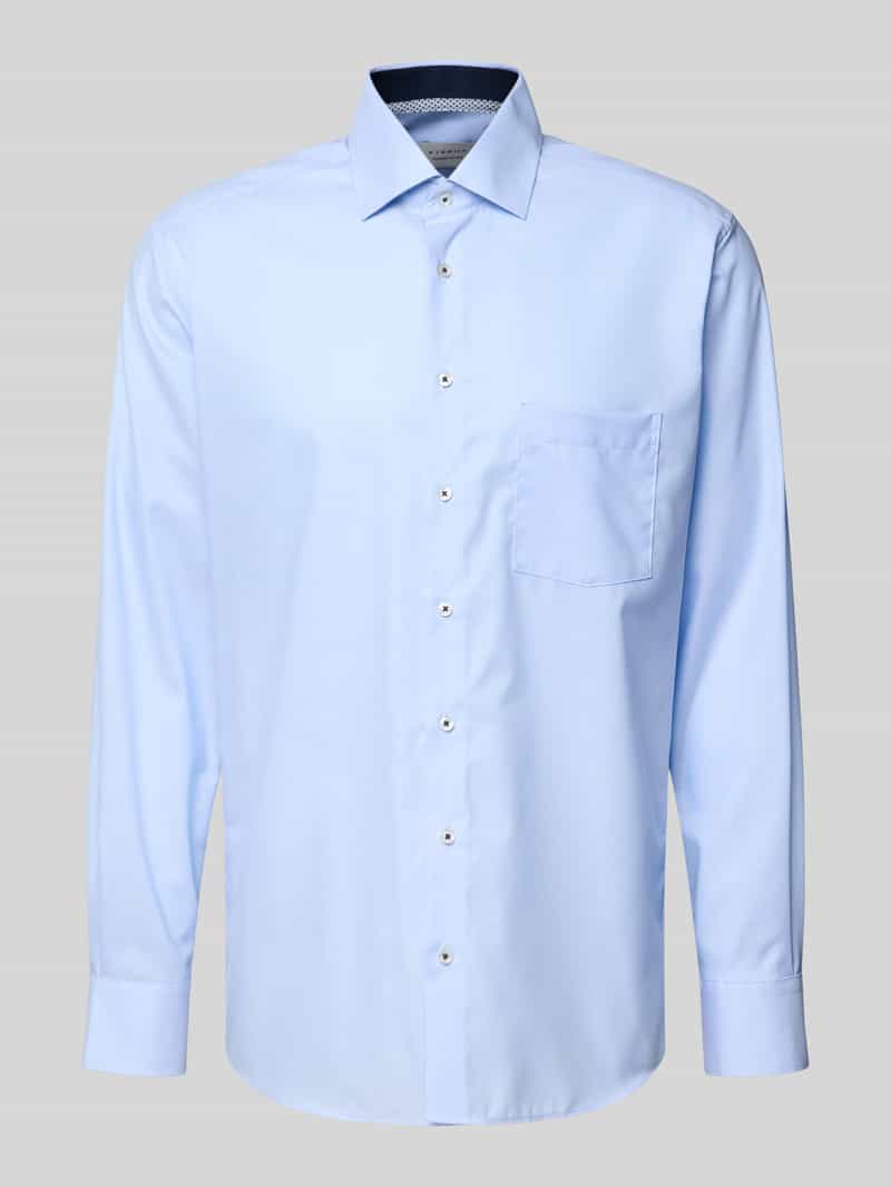 Eterna Regular fit zakelijk overhemd van katoen met kentkraag