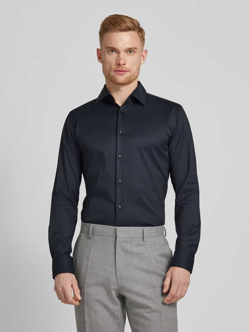 Boss Slim fit zakelijk overhemd van fijn twill met stretch zwart, foto 4