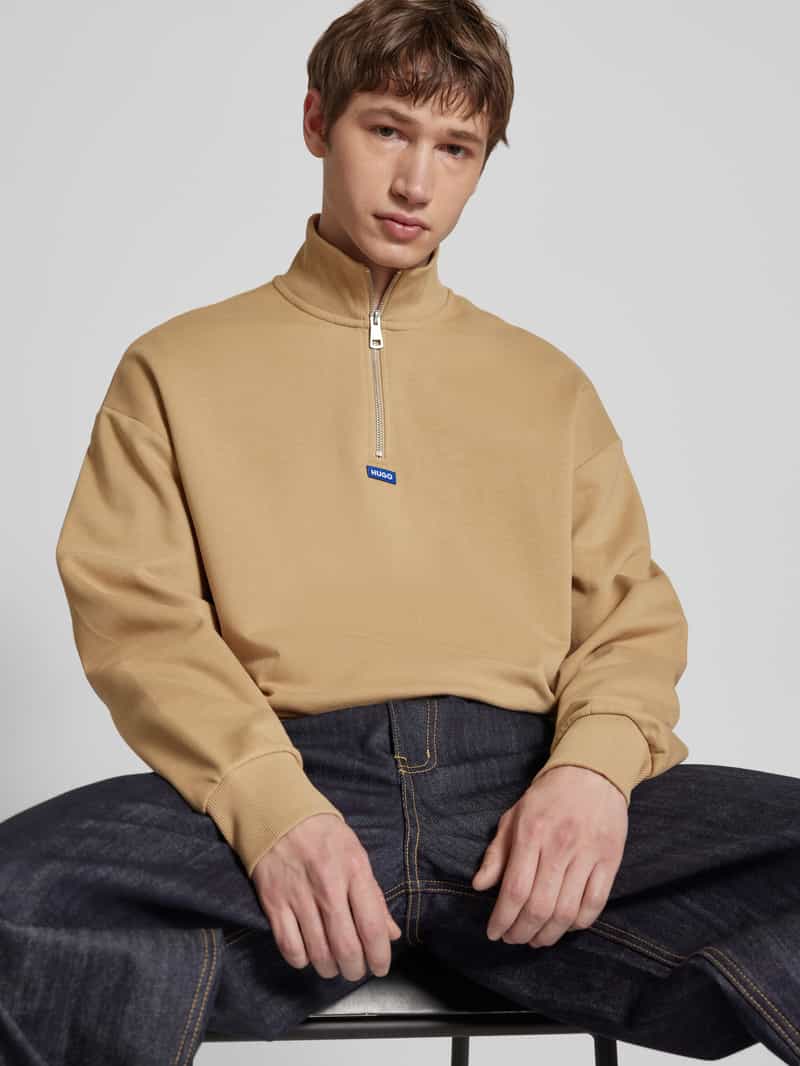Hugo Blue Sweatshirt met schipperskraag