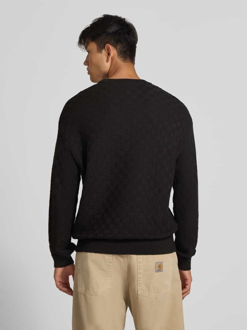 REVIEW Regular fit gebreide pullover van zuivere katoen met labeldetail