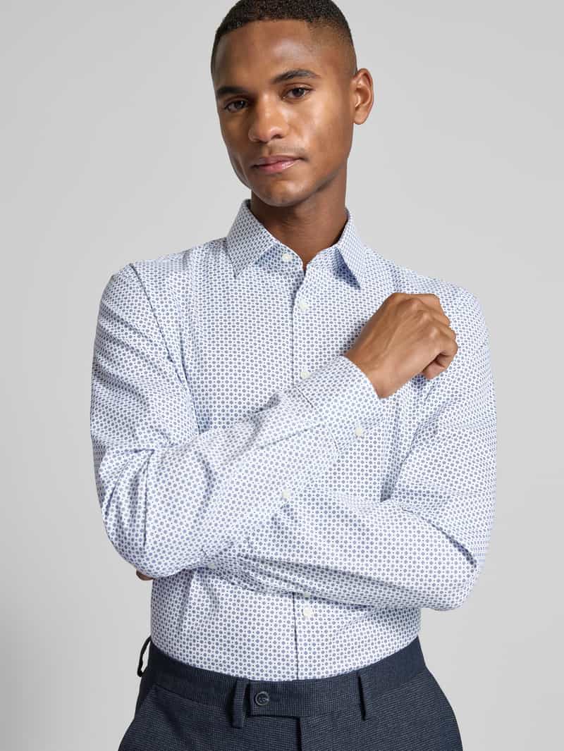 Jake*s Slim fit zakelijk overhemd met kentkraag