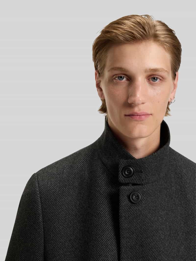 HUGO Regular fit lange wollen jas met opstaande kraag model 'MINTRAX2541'