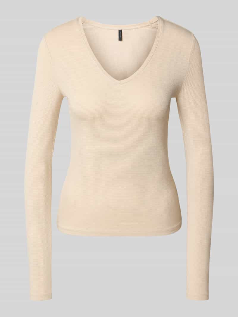Vero Moda Shirt met lange mouwen VMLAVA GLITTER LS V-NECK TOP STRIPE NOOS
