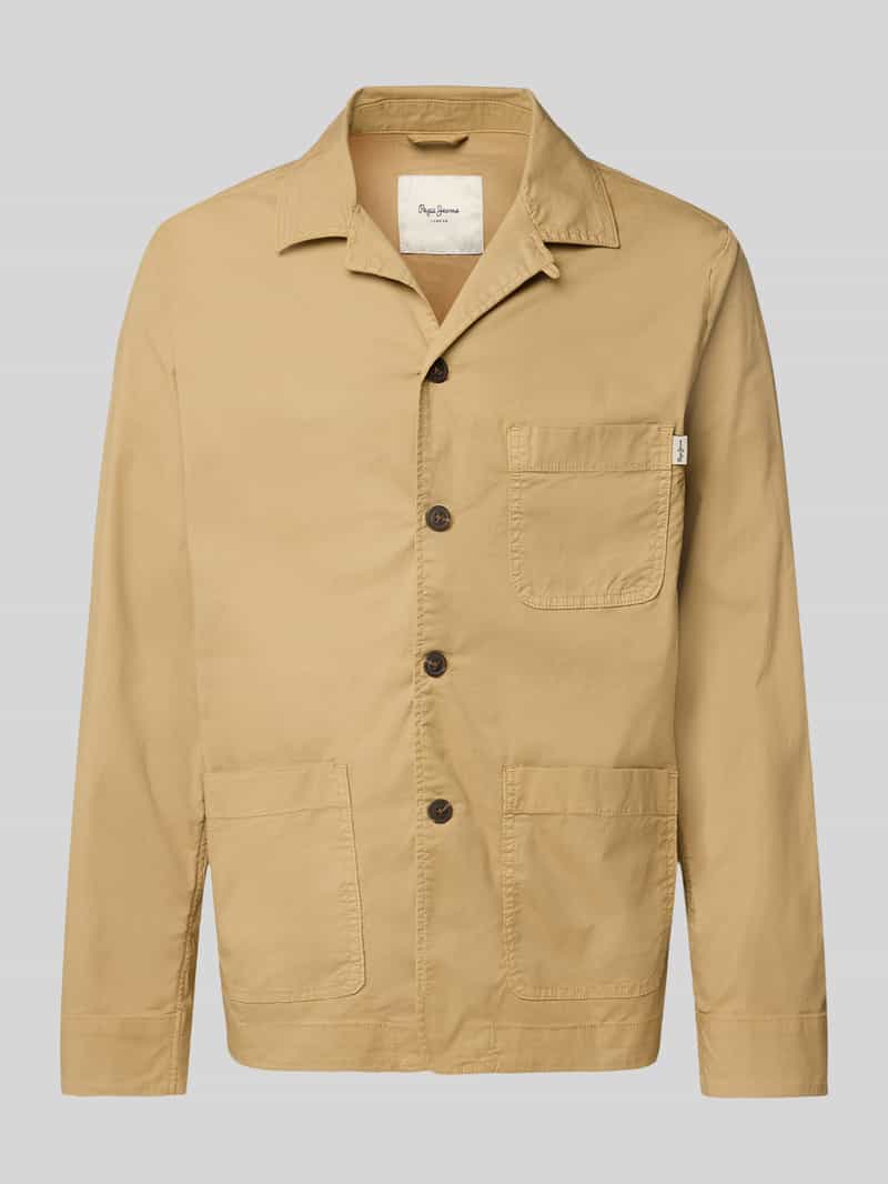 Pepe Jeans Regular fit overhemdjack van katoenmix