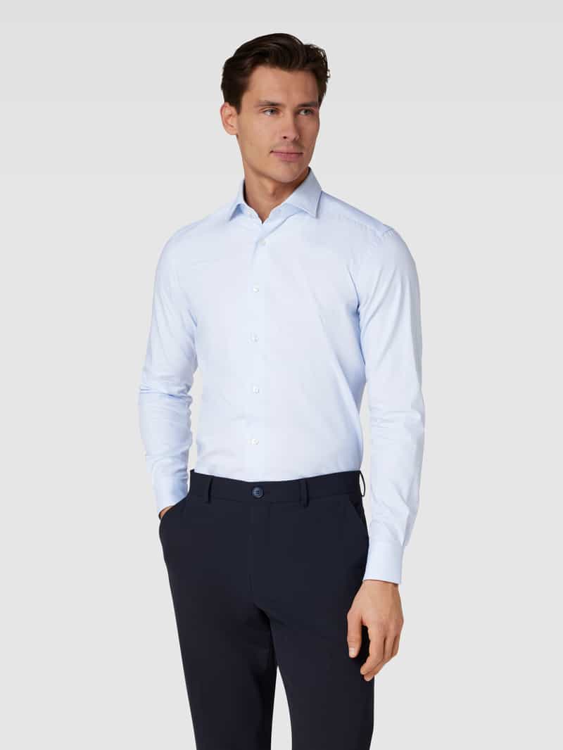 Regular fit zakelijk overhemd met effen structuur XACUS
