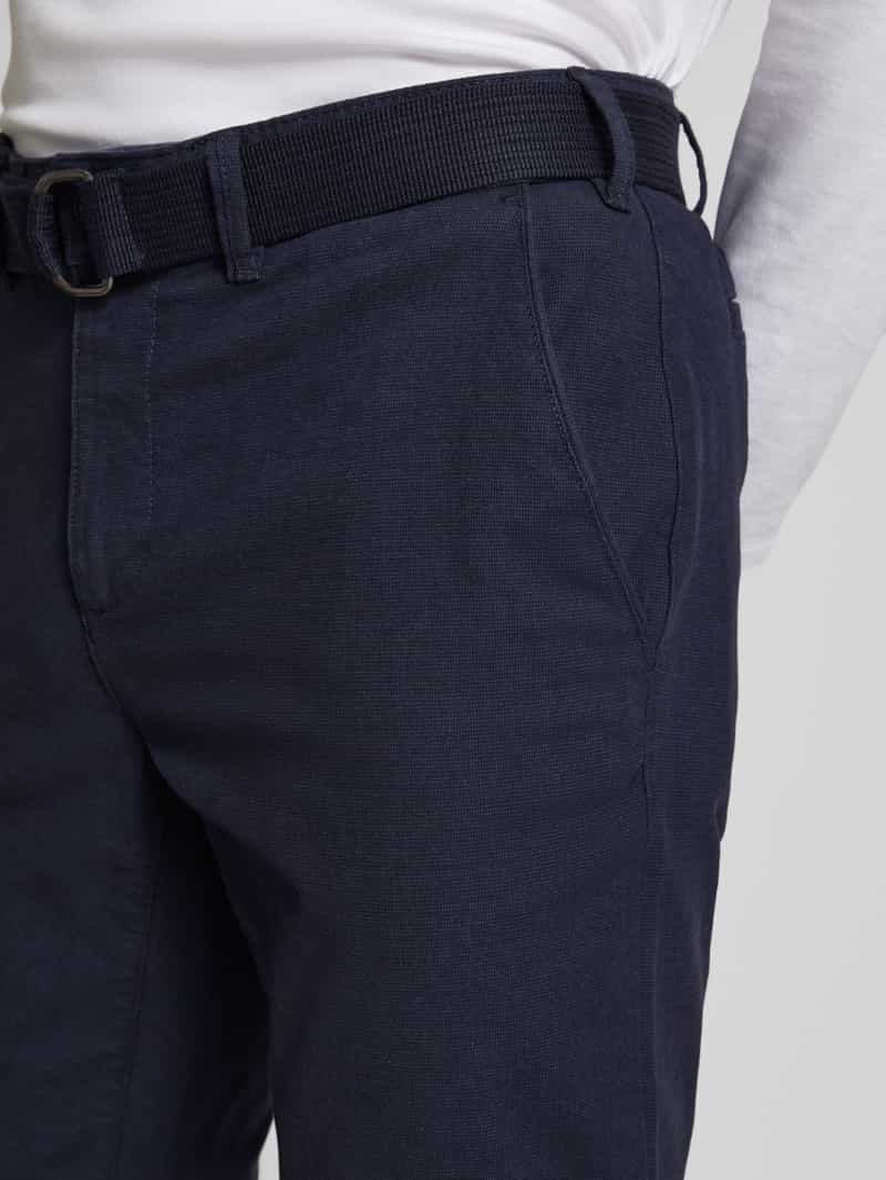 MCNEAL Slim fit stoffen broek met riem