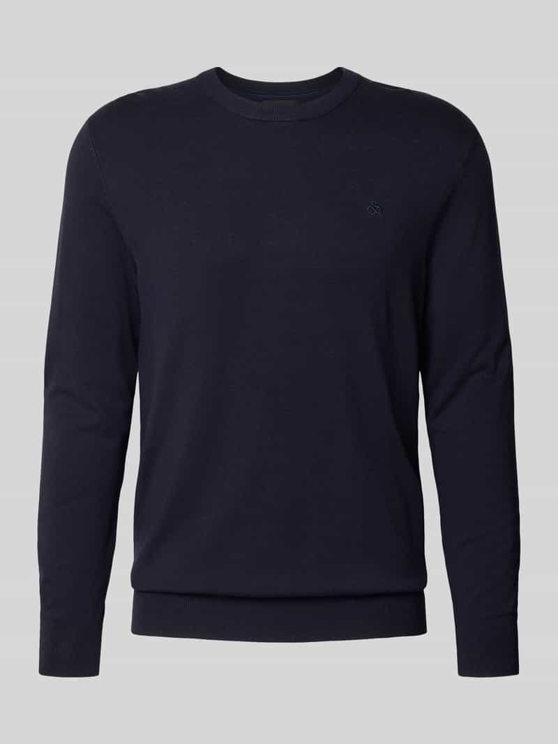 Scotch & Soda Gebreide pullover met logostitching model 'CORE'