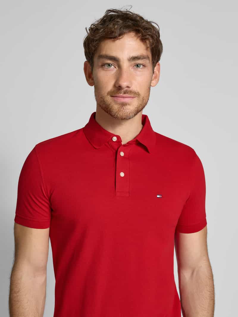 Tommy Hilfiger Slim fit poloshirt van een mix van katoen en elastaan
