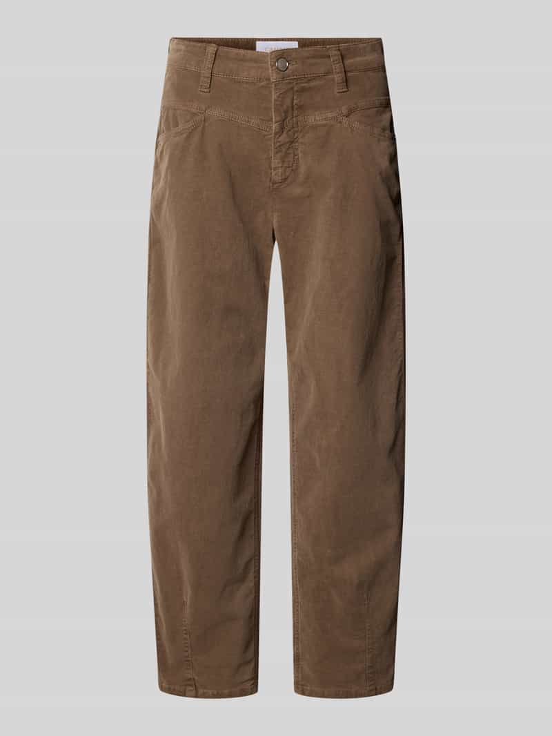 CAMBIO Straight fit corduroy broek met verkorte pijpen