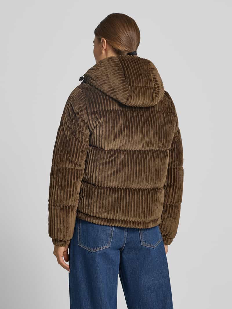 Save The Duck Jack met labelpatch en capuchon model 'NADEGE'