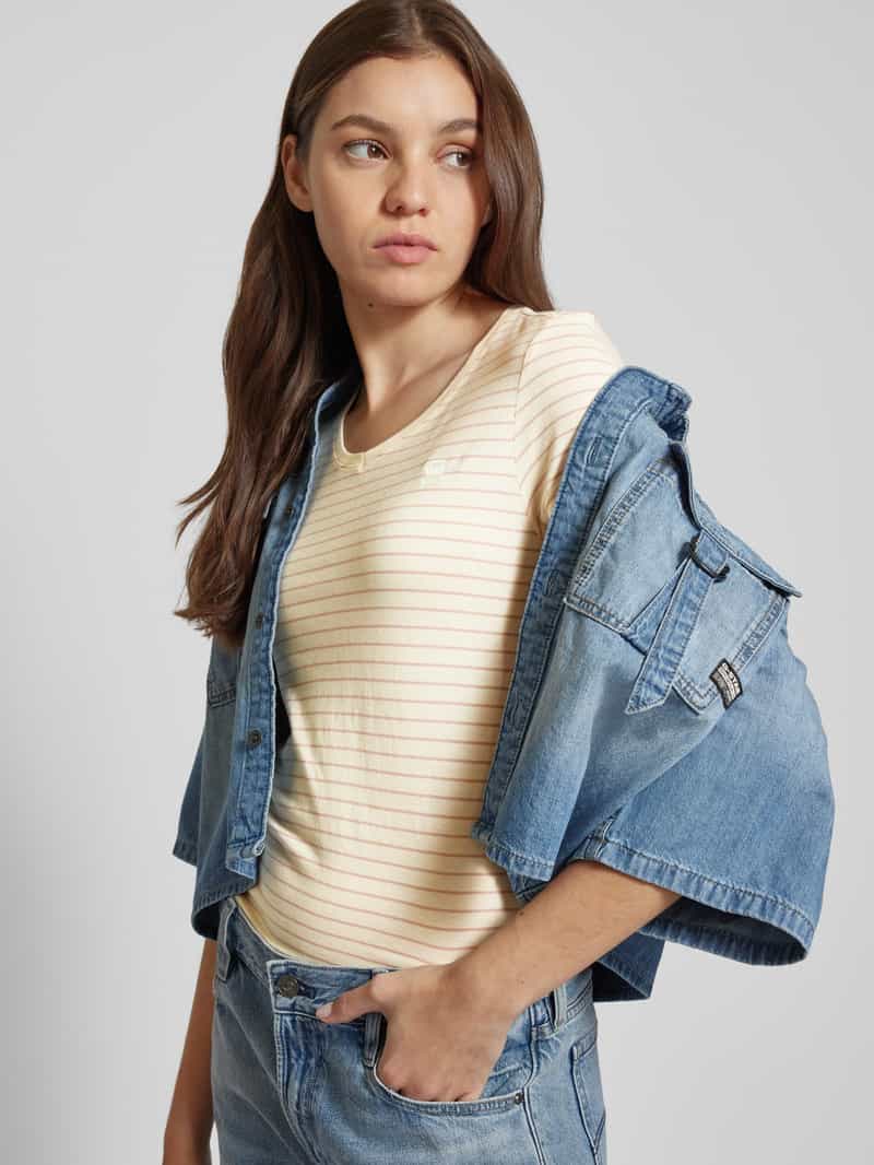 G-Star Raw Slim fit T-shirt met streepmotief