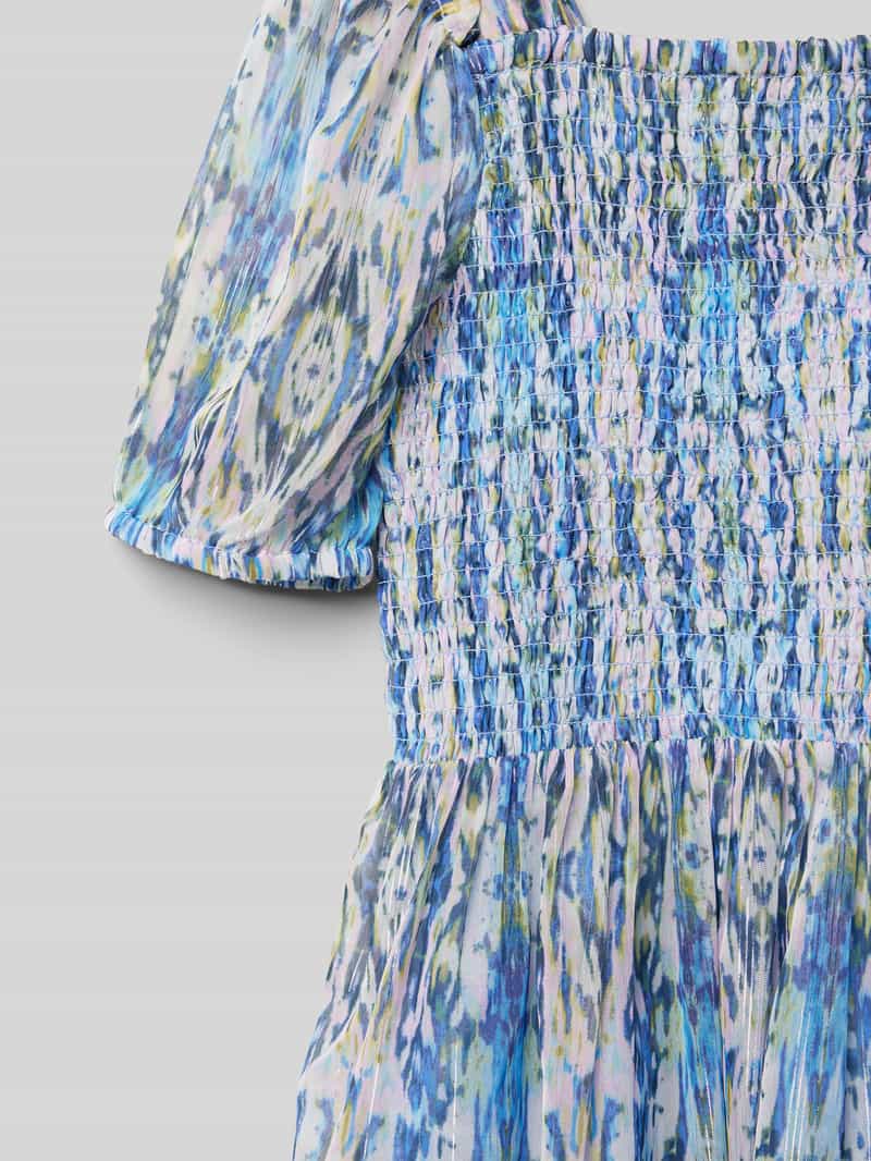 s.Oliver RED LABEL Getailleerde chiffon-jurk met effectgaren en smokdetail