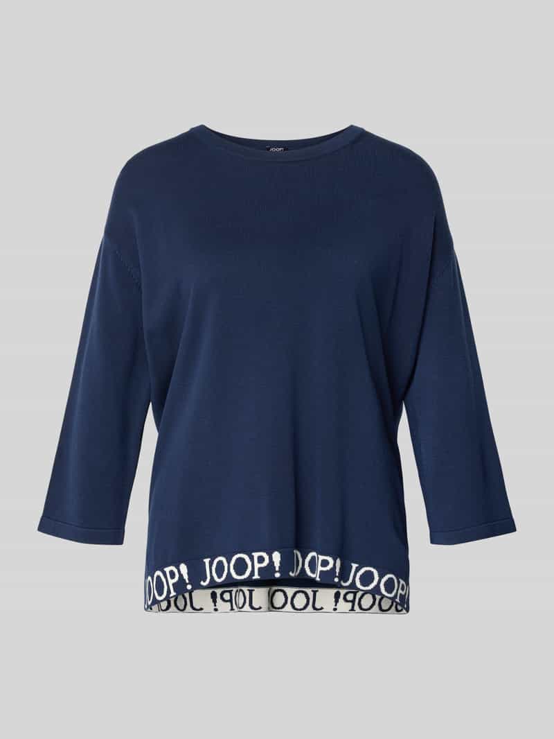 Gebreide pullover met label-details en 3/4-mouw model 'Kussa'
