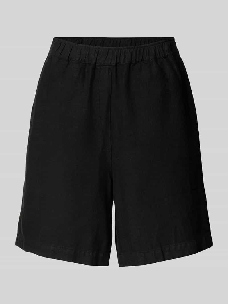 MOS MOSH Regular fit korte linnen broek met elastische band model 'Emmie'