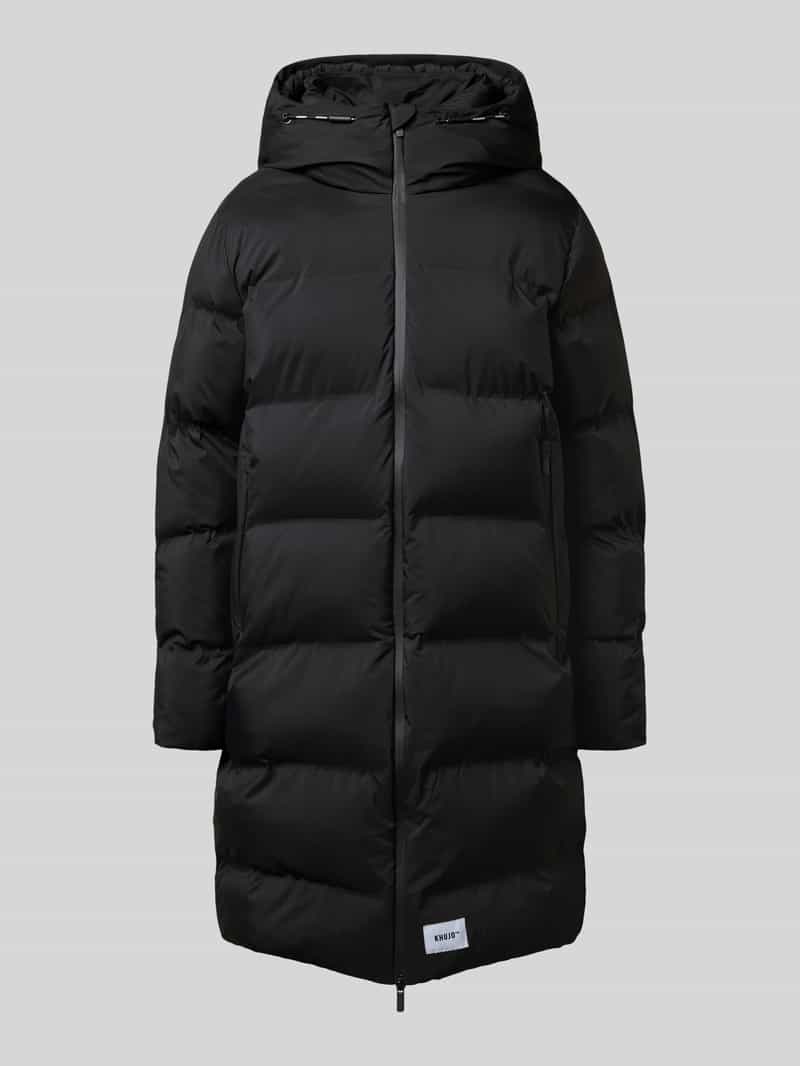 khujo Gewatteerde lange jas met labelpatch model 'Caius'
