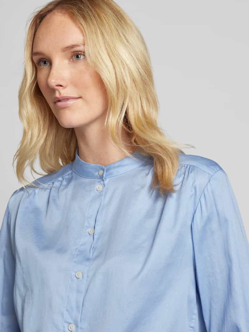 Marc O'Polo Relaxed fit blouse met opstaande kraag van zacht katoen-satijn