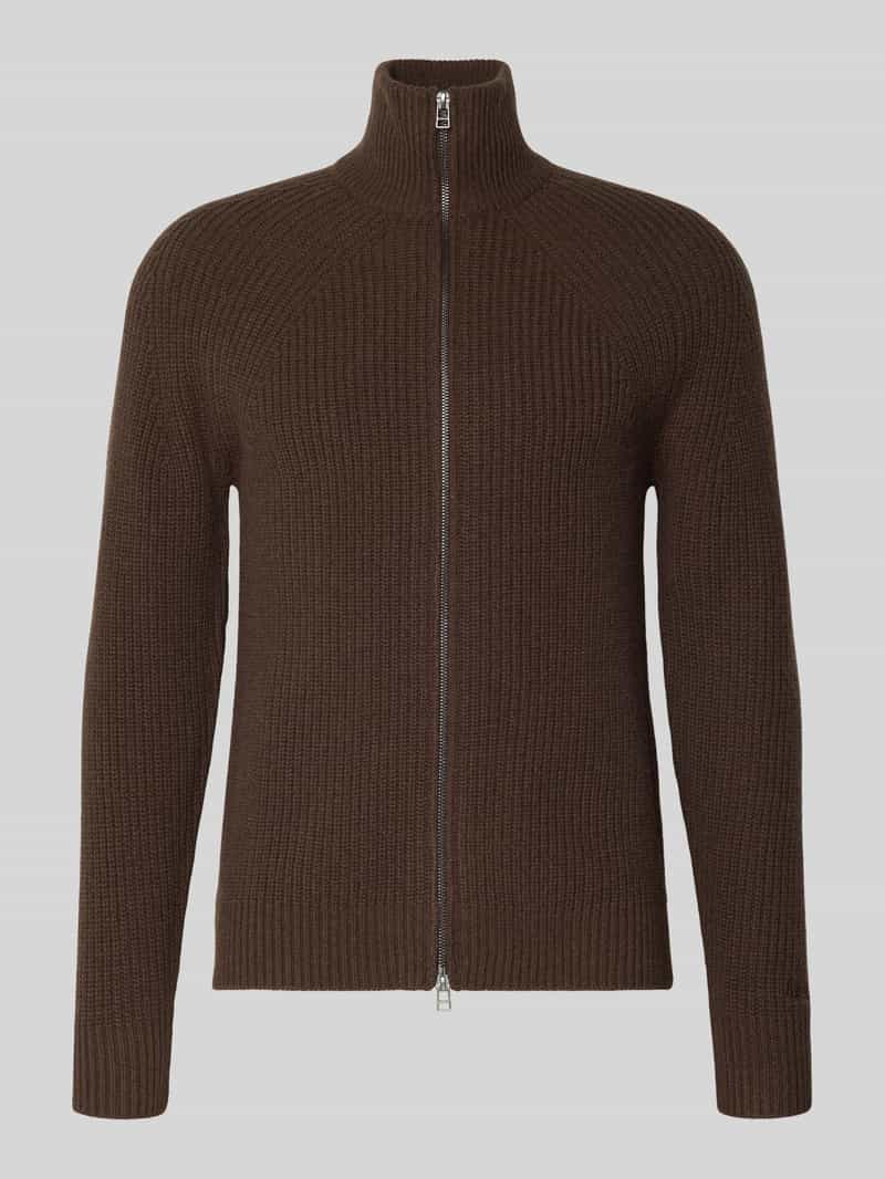 Forét Regular fit gebreid jack van zuivere wol